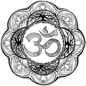 Coloring mandala om symbol