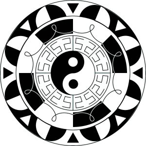 Coloring mandala simple yin yang