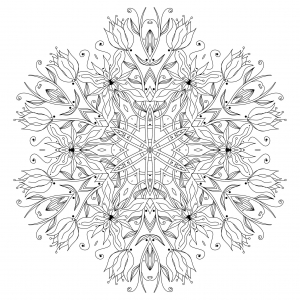 Coloring page mandala smooth flowers and vegetal patterns to color by epic22