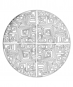 Free mandala to color maze