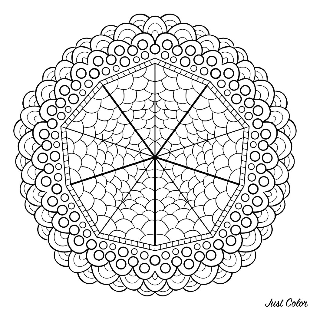 Unique mandala design - Mandalas Adult Coloring Pages