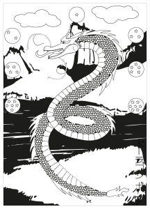 Coloring page dragon from dragonball