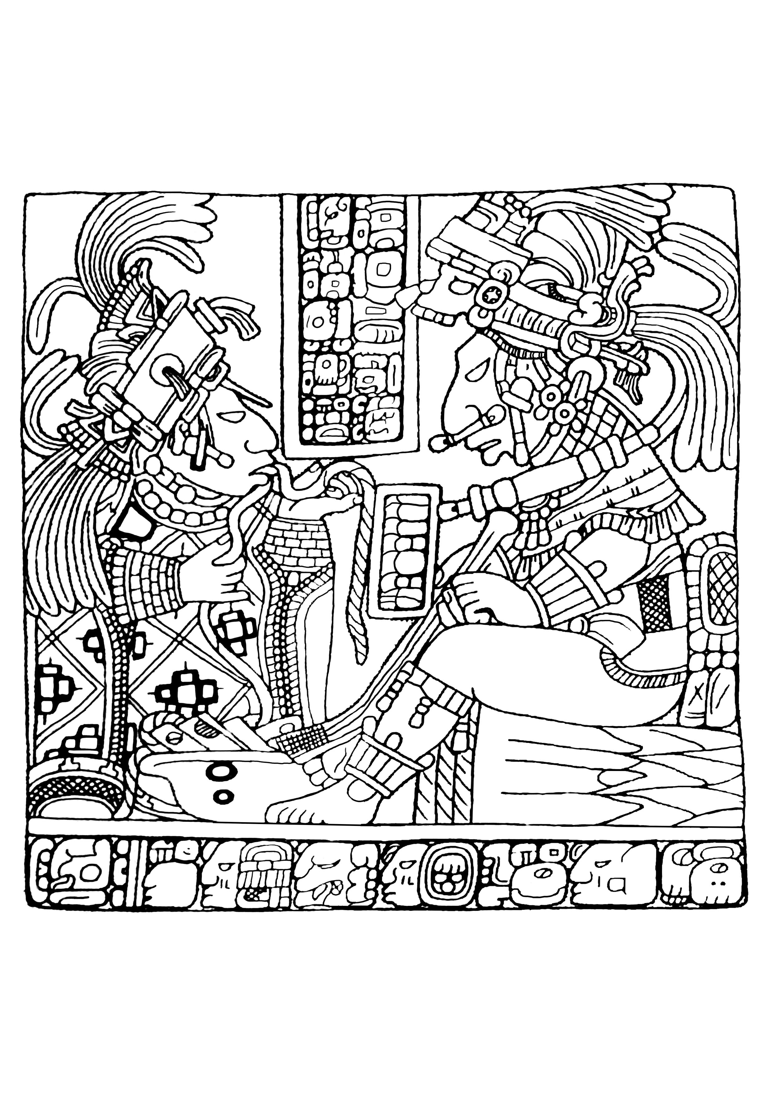 Maya art british museum 9 Mayans Incas Adult Coloring
