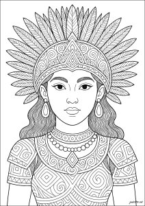Young girl in Maya/Aztec inspired style