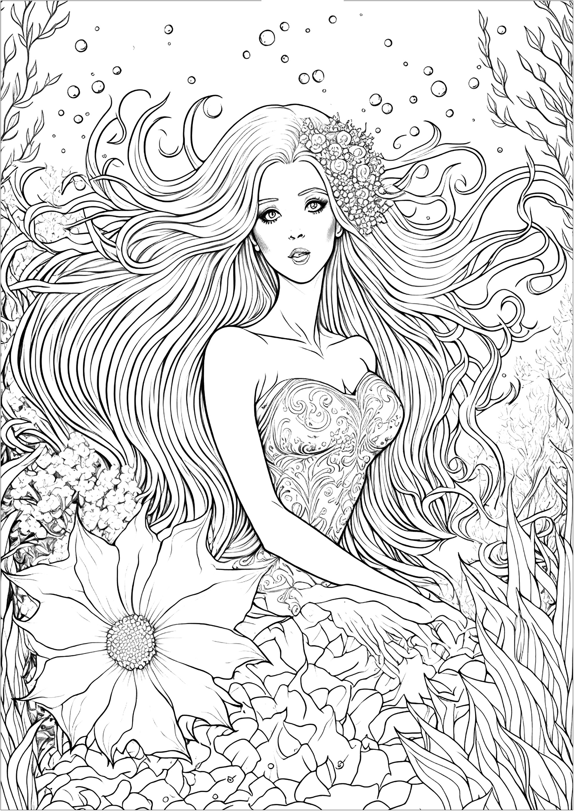 Free art print of Tattoo art, sketch of a mermaid, pisces vintage style |  FreeArt | fa9154263