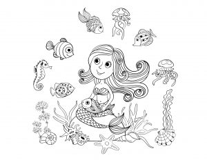 Mermaids Coloring Pages For Adults