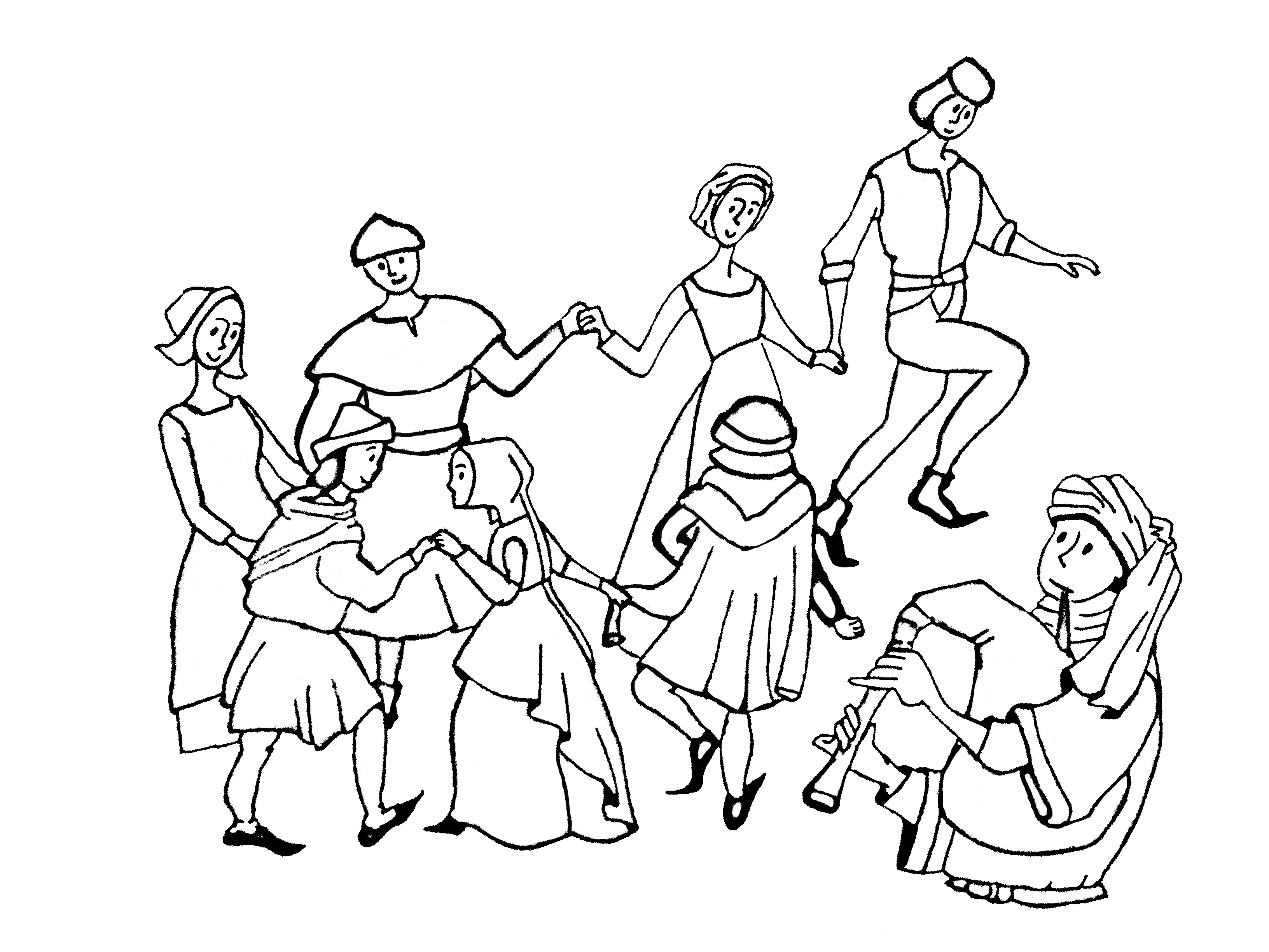 Middle age dance - Middle ages Adult Coloring Pages