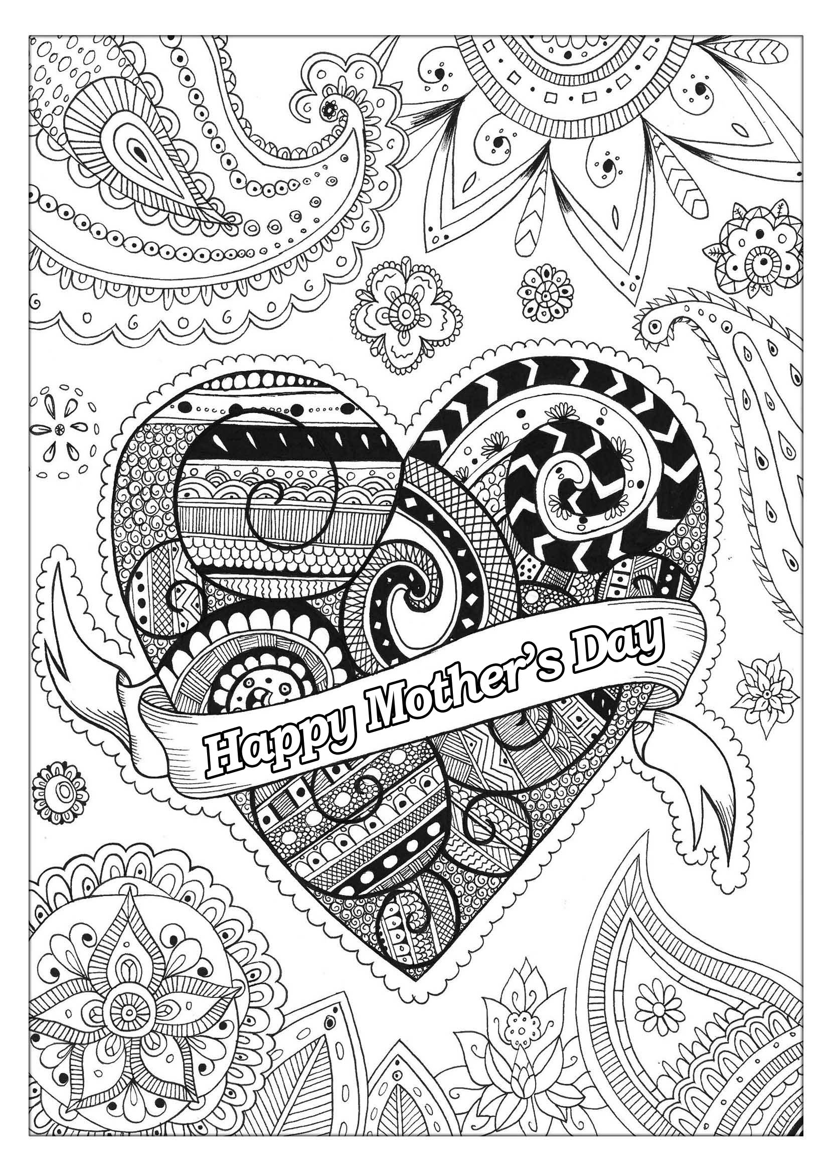 Mother S Day 2 Mother s Day Adult Coloring Pages