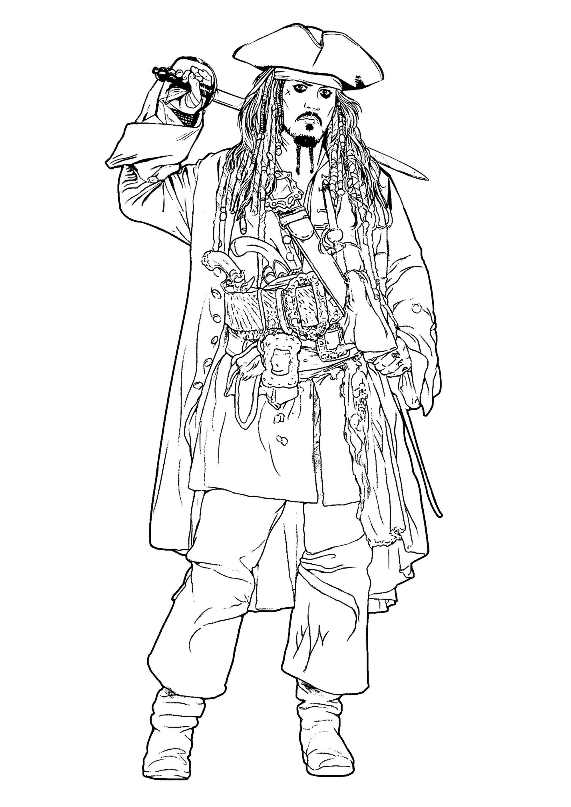 New Jack Sparrow Coloring Pages Print 