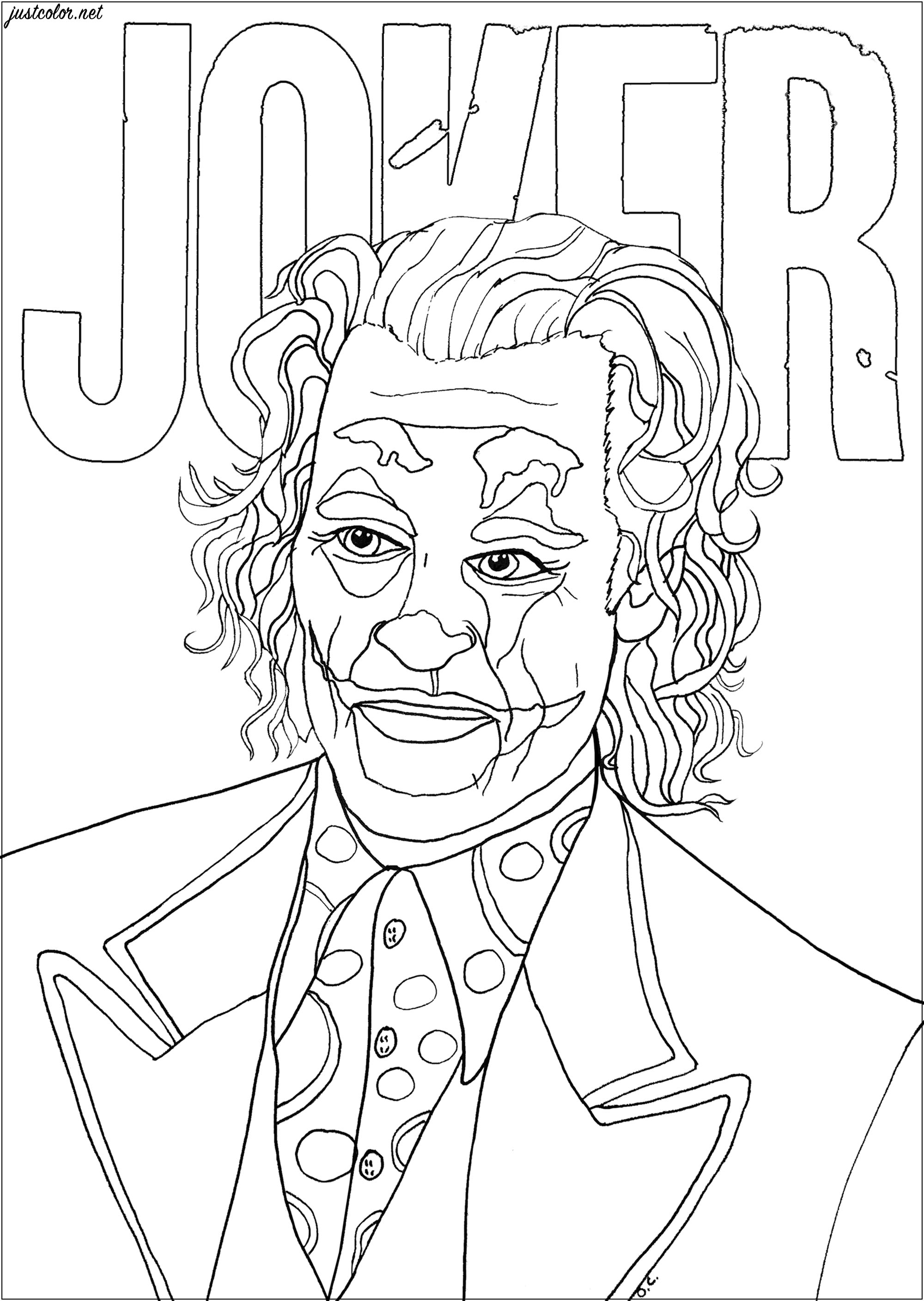 Joker (Joaquin Phoenix) - Movies Adult Coloring Pages