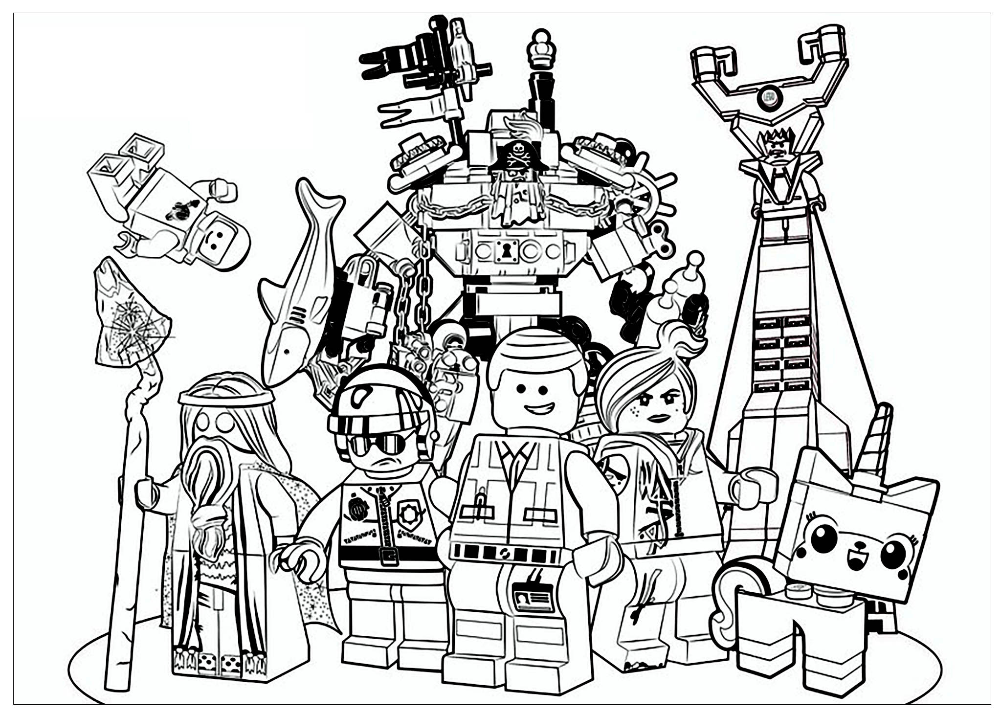 246 Cartoon Lego Movie Coloring Pages for Kids