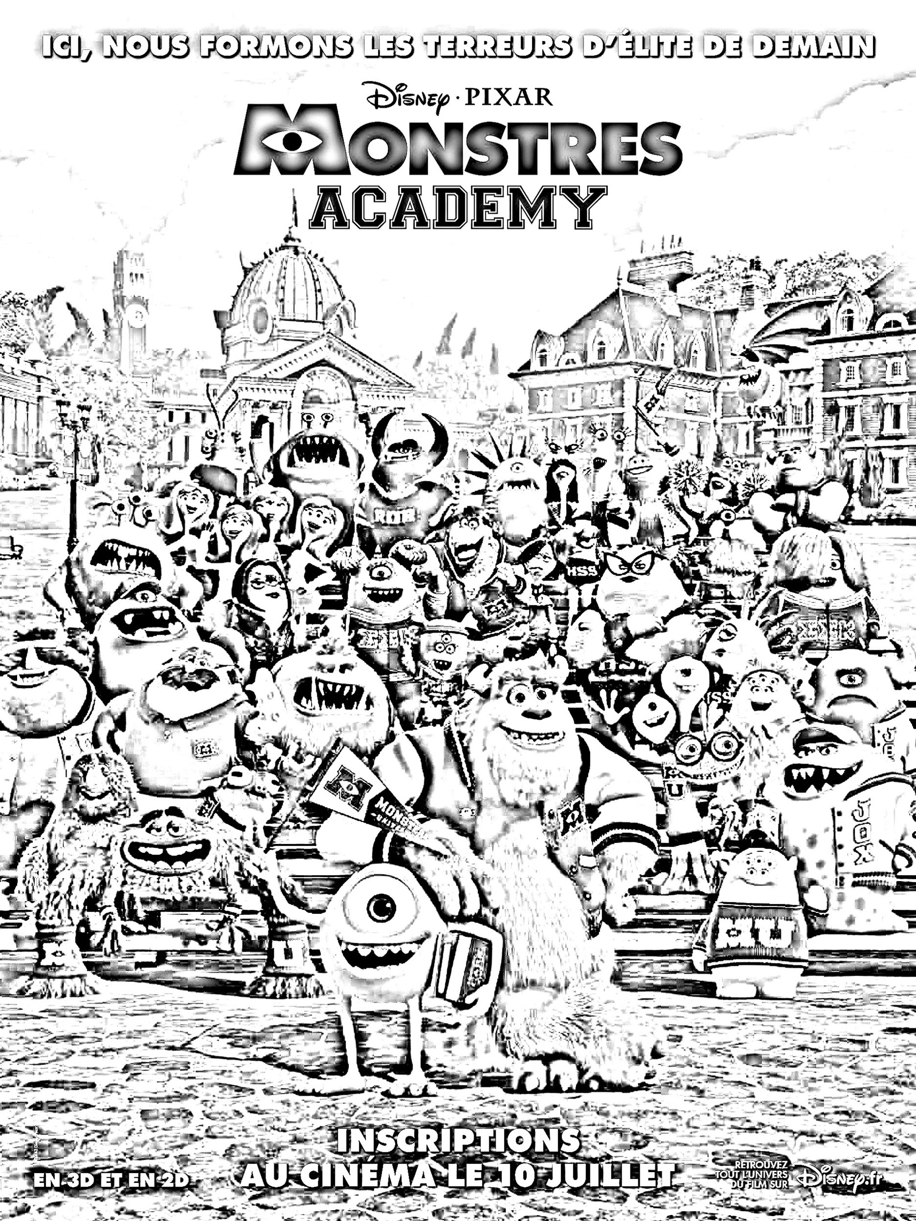 Download Movie montres academy - Movies Adult Coloring Pages
