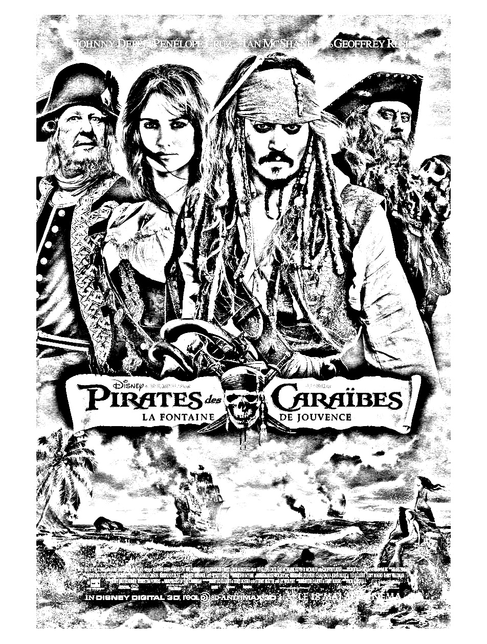 Download Movie pirates des caraibes 4 - Movies Adult Coloring Pages