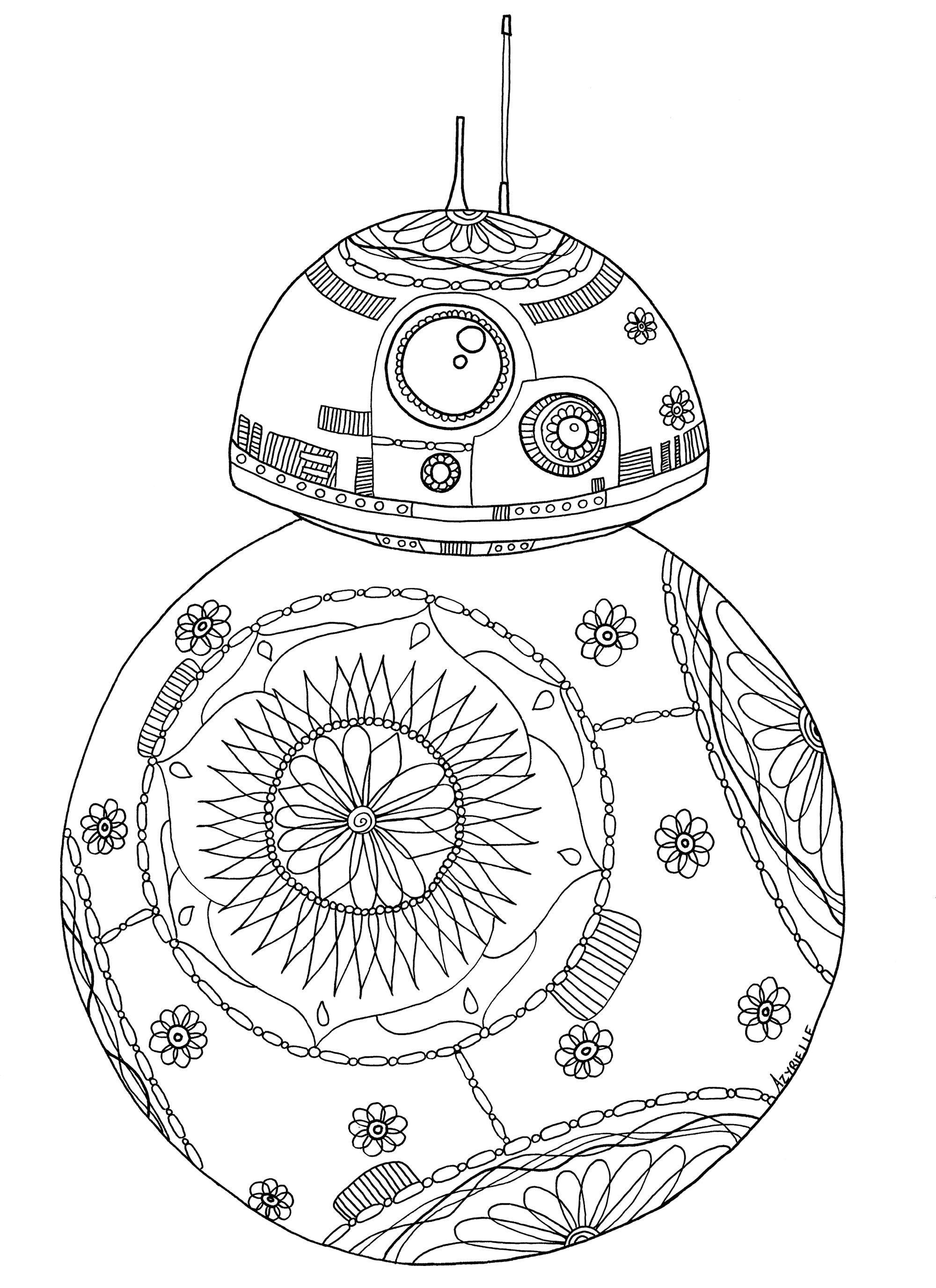 cute robot coloring page