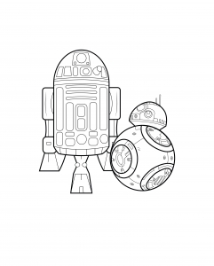 Coloring page adult bb8 r2d2 by allan