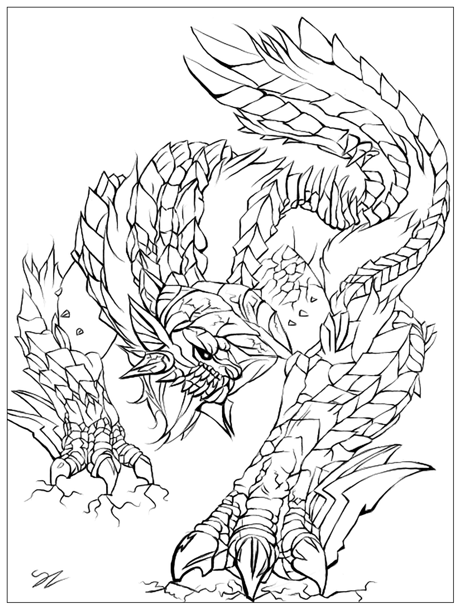 Monster By Juline Valentin Adult Coloring Pages