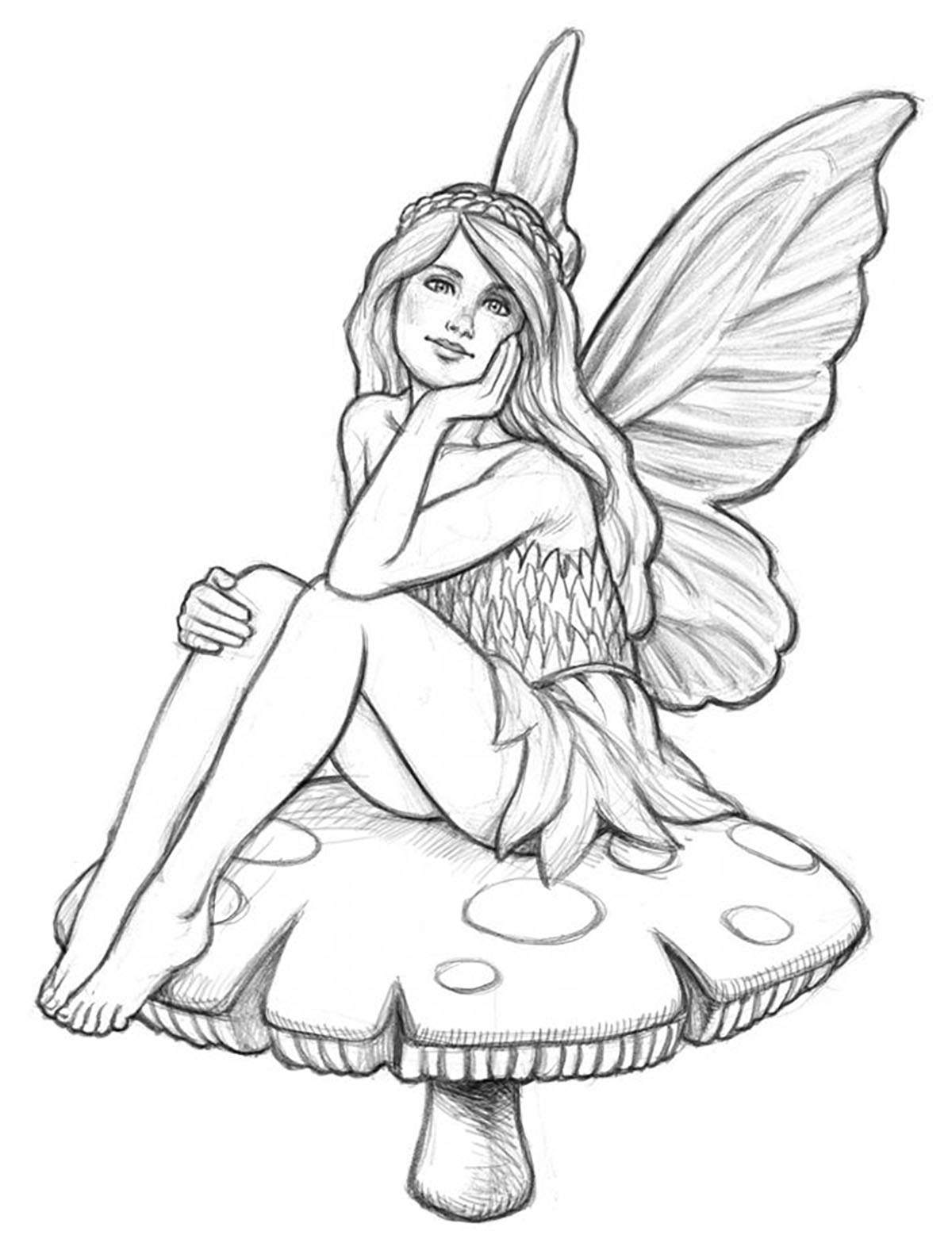 Free Printable Coloring Pages For Adults Fairies PRINTABLE TEMPLATES