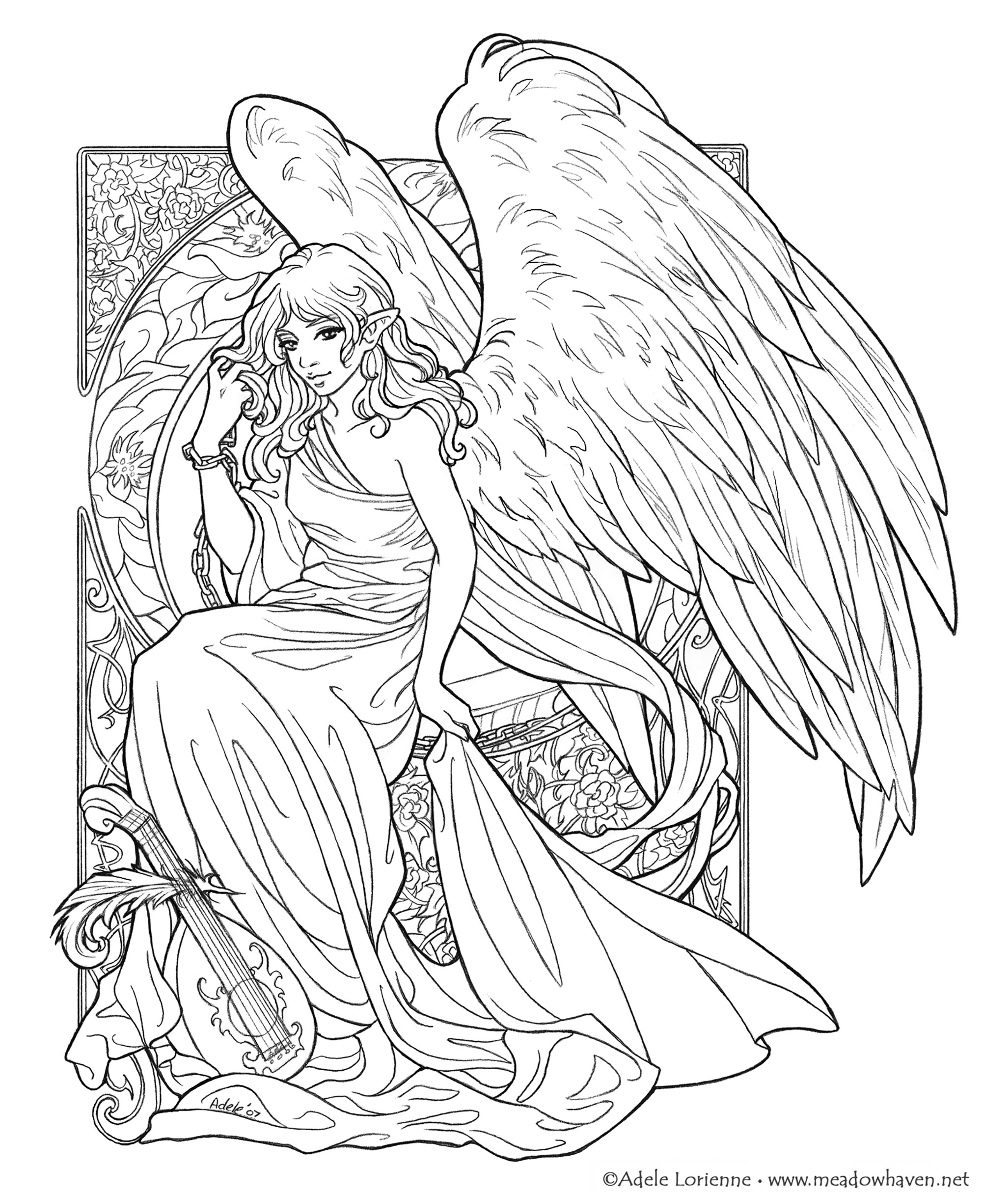 This wings girl is going to be your muse during this coloring !, Artist : Meadowhaven