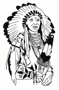 Coloring drawing native american