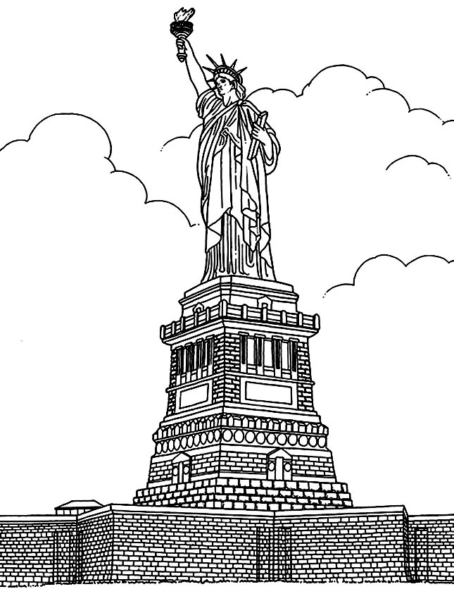 The Statue of Liberty : get ready to color it for a long time, because there are many difficult details