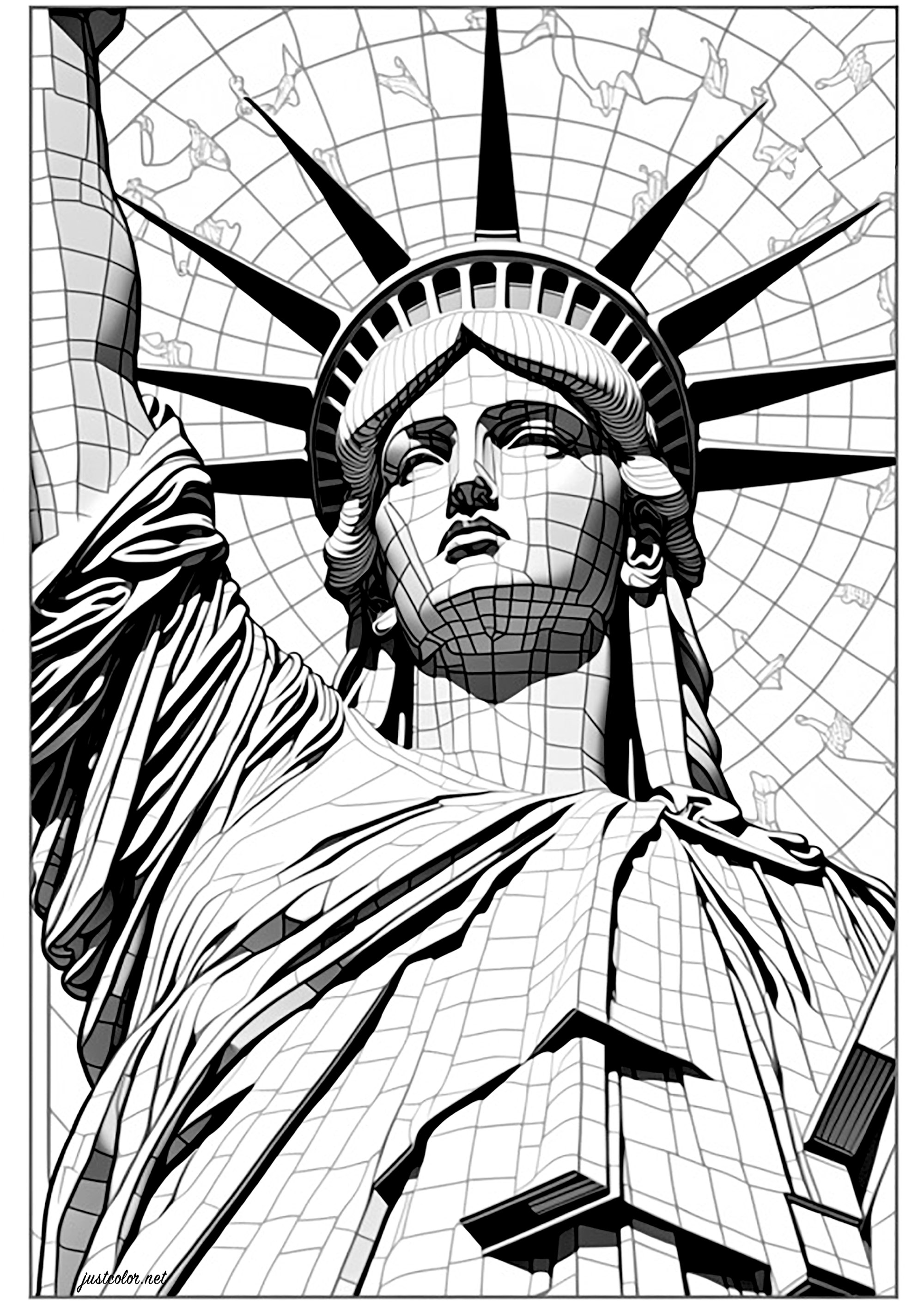 Coloring Liberty Statue New York Isa 