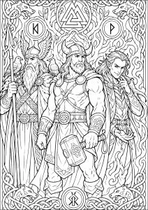 Nordic triad: Odin, Thor, and Loki