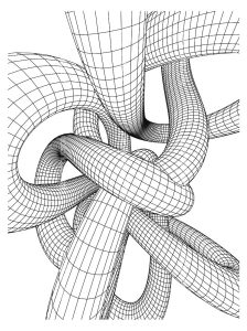 Printable Optical Illusions (Op Art) Coloring Page for adult : Tubing