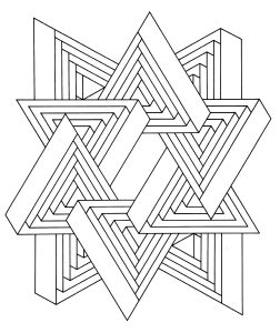 Printable Optical Illusions (Op Art) Coloring Page for adult : Op-art-jean-larcher-11