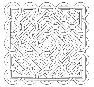 Printable Optical Illusions (Op Art) Coloring Page for adult : Op-art-jean-larcher-15