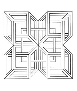 Printable Optical Illusions (Op Art) Coloring Page for adult : Op-art-jean-larcher-3