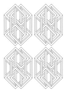 Printable Optical Illusions (Op Art) Coloring Page for adult : Op-art-jean-larcher-6