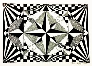 Printable Optical Illusions (Op Art) Coloring Page for adult : Op art greg