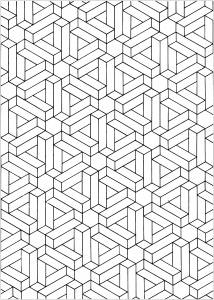 Coloring page op art relief illusion