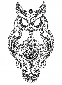 Coloring adult difficult owl