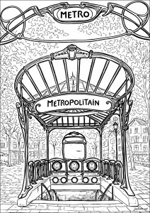 Elegant Parisian metro entrance