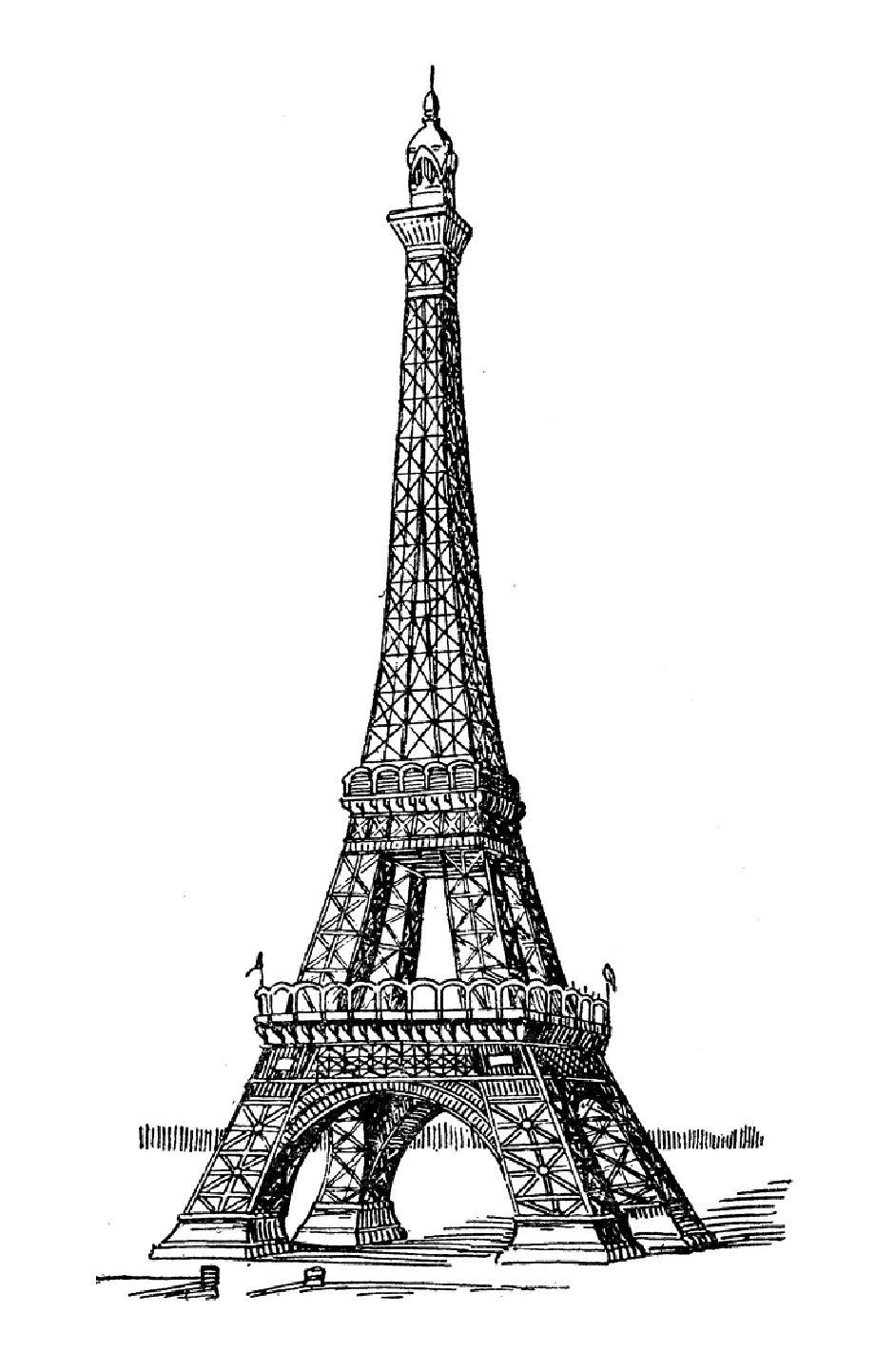 Eiffel tower - Paris Adult Coloring Pages