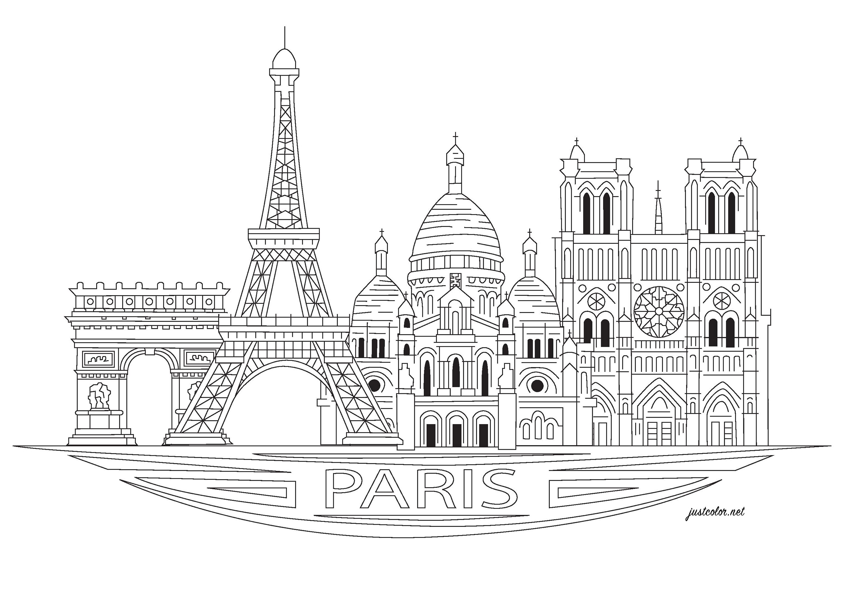 Paris Monuments - Paris Adult Coloring Pages