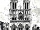 Coloring drawing notre dame