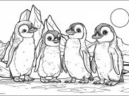 Penguins Coloring Pages for Adults