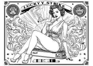 Fake advertising for Lucky Strike, 50s style
