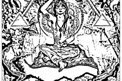 Coloring page psychedelic meditation illuminati symbols