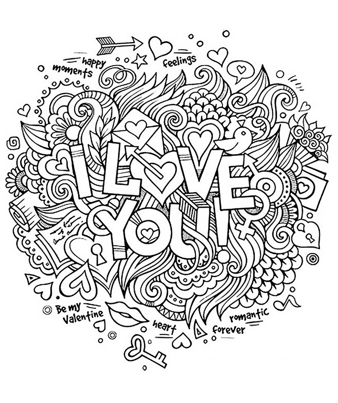 I Love You Positive And Inspiring Quotes Coloring Pages For Adults