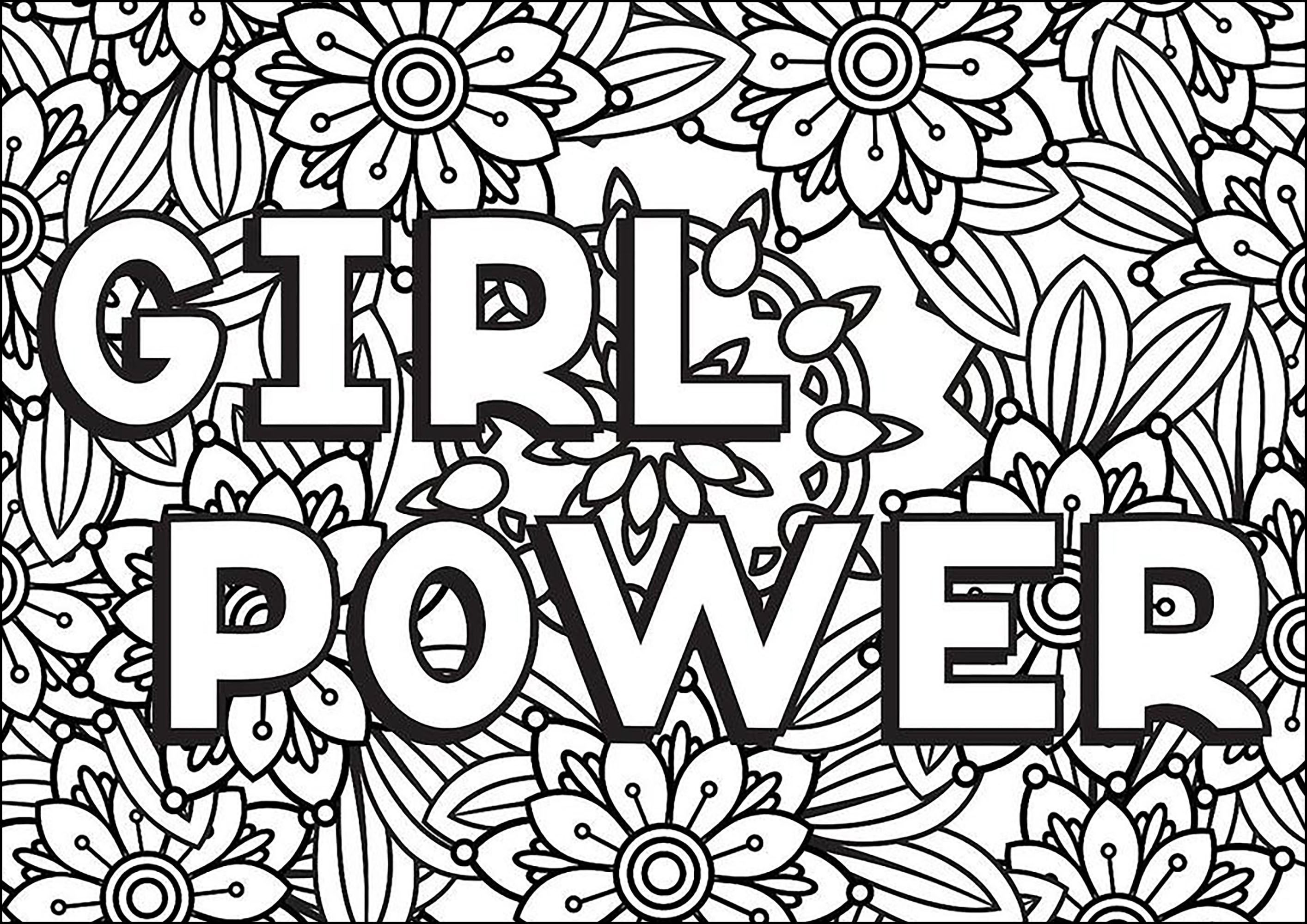 Girl Power - Positive and inspiring quotes Coloring Pages for adults