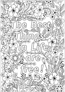 Positive And Inspiring Quotes Coloring Pages For Adults
