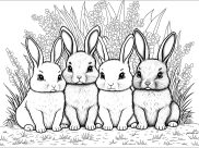 Rabbits Coloring Pages for Adults