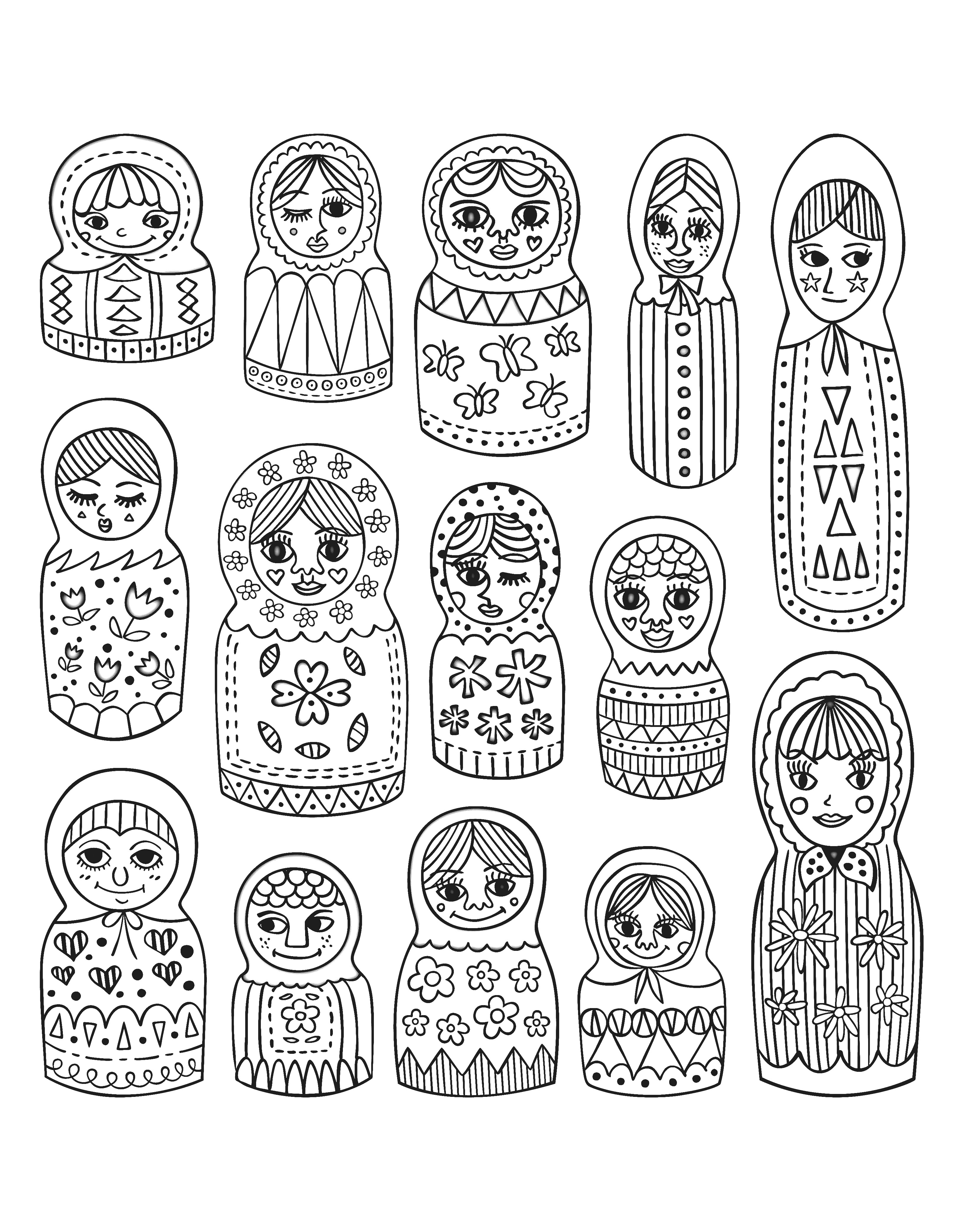 Cute Matryoshka dolls, different styles