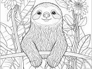 Sloths Coloring Pages for Adults
