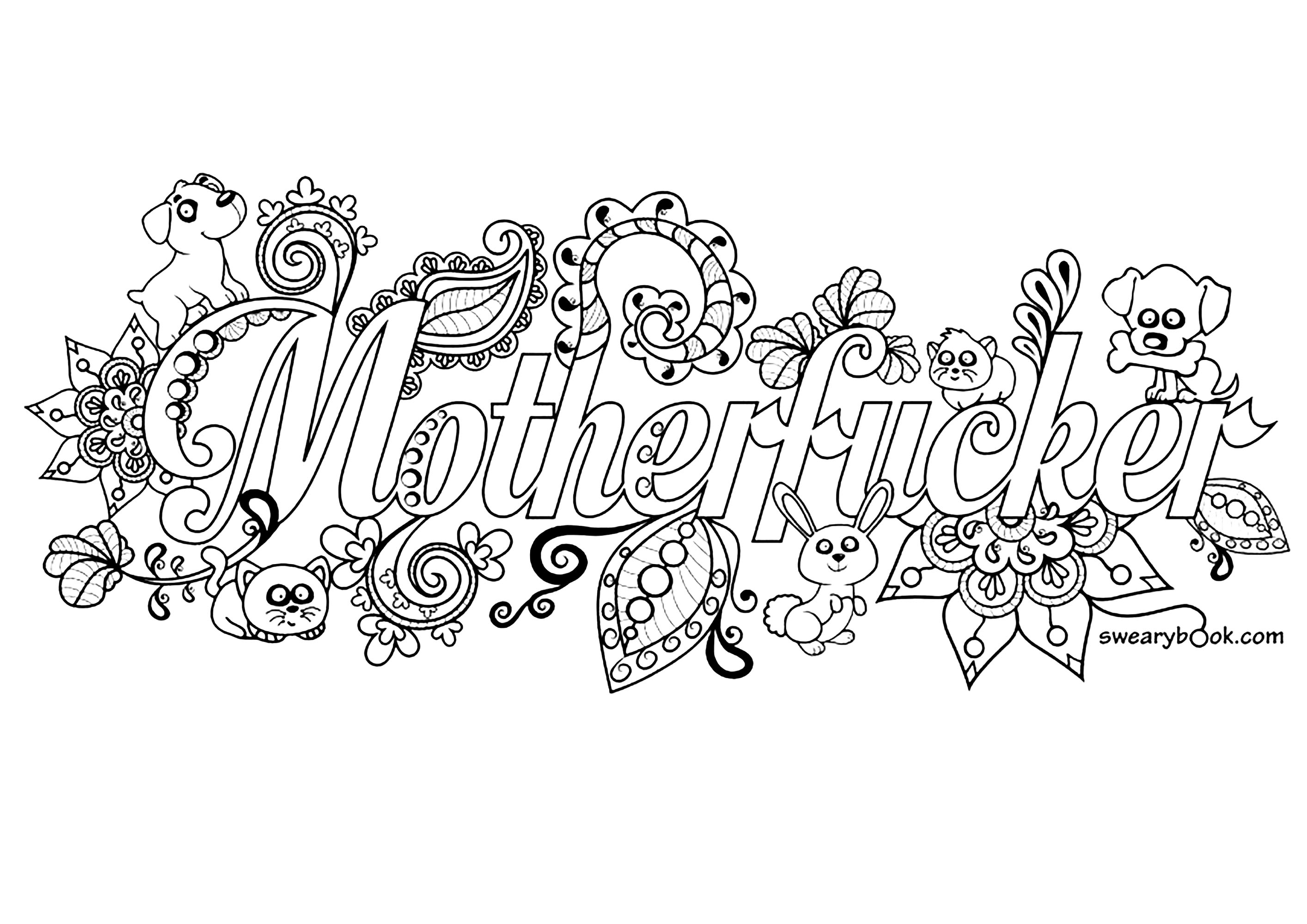 Motherfucker : Swear word coloring page from Swearybook.com