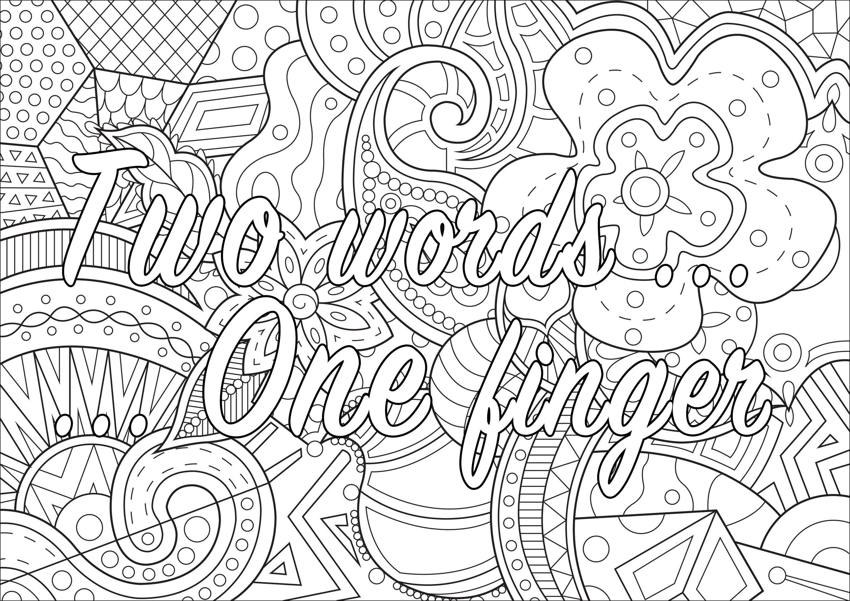 Beautiful Swear Words Adult Coloring Pages