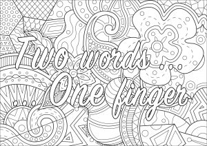 Coloring swear words two words one finger